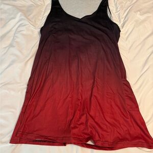 Black and Red Ombre Sleeveless Dress